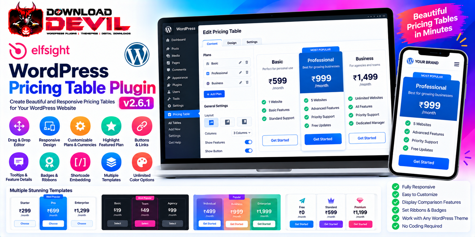 WordPress Pricing Table Plugin v2.6.1