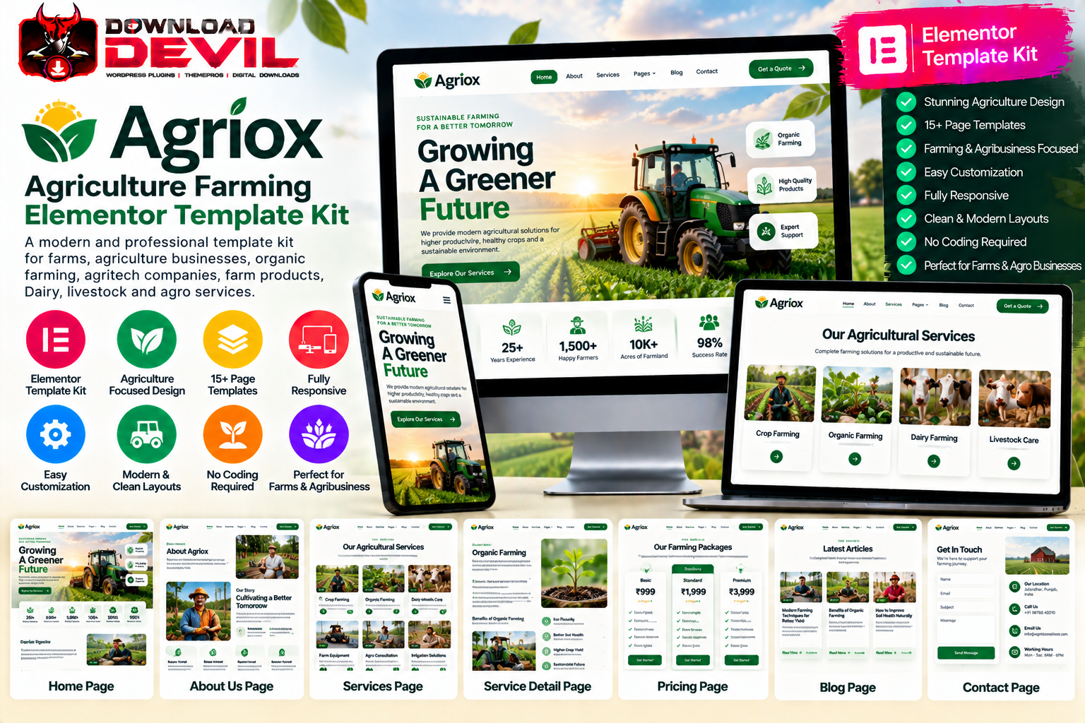 Agriox Agriculture Farming Template Kit