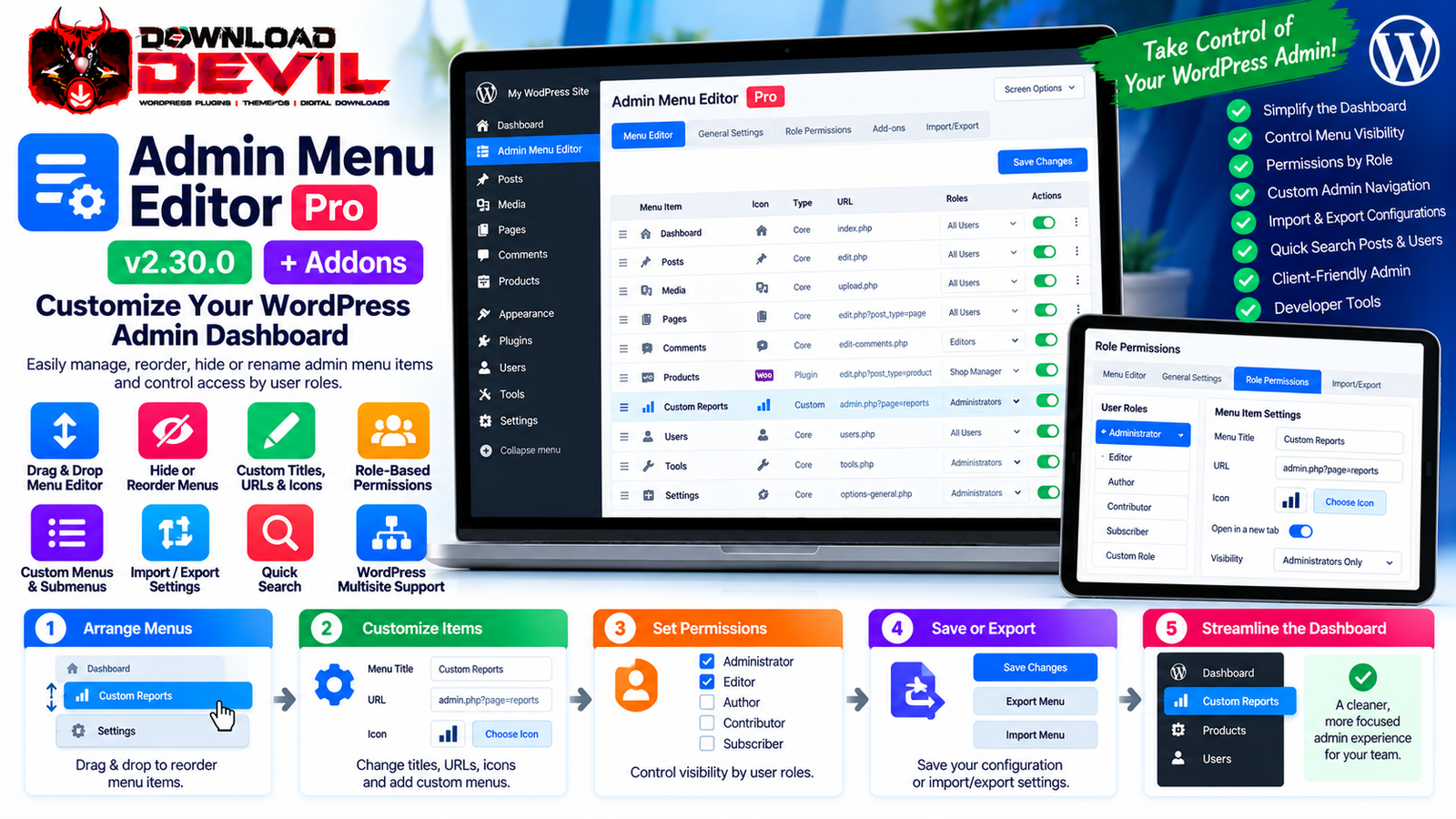 Admin Menu Editor Pro v2.30.0  Addons