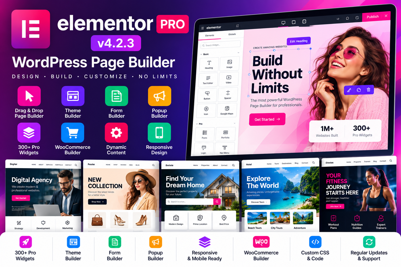 Elementor Pro v4.2.3 – WordPress Page Builder