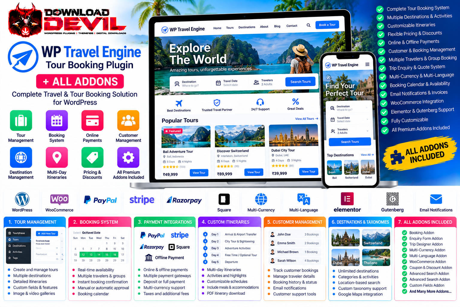 WP Travel Engine  Tour Booking Plugin  All Addons