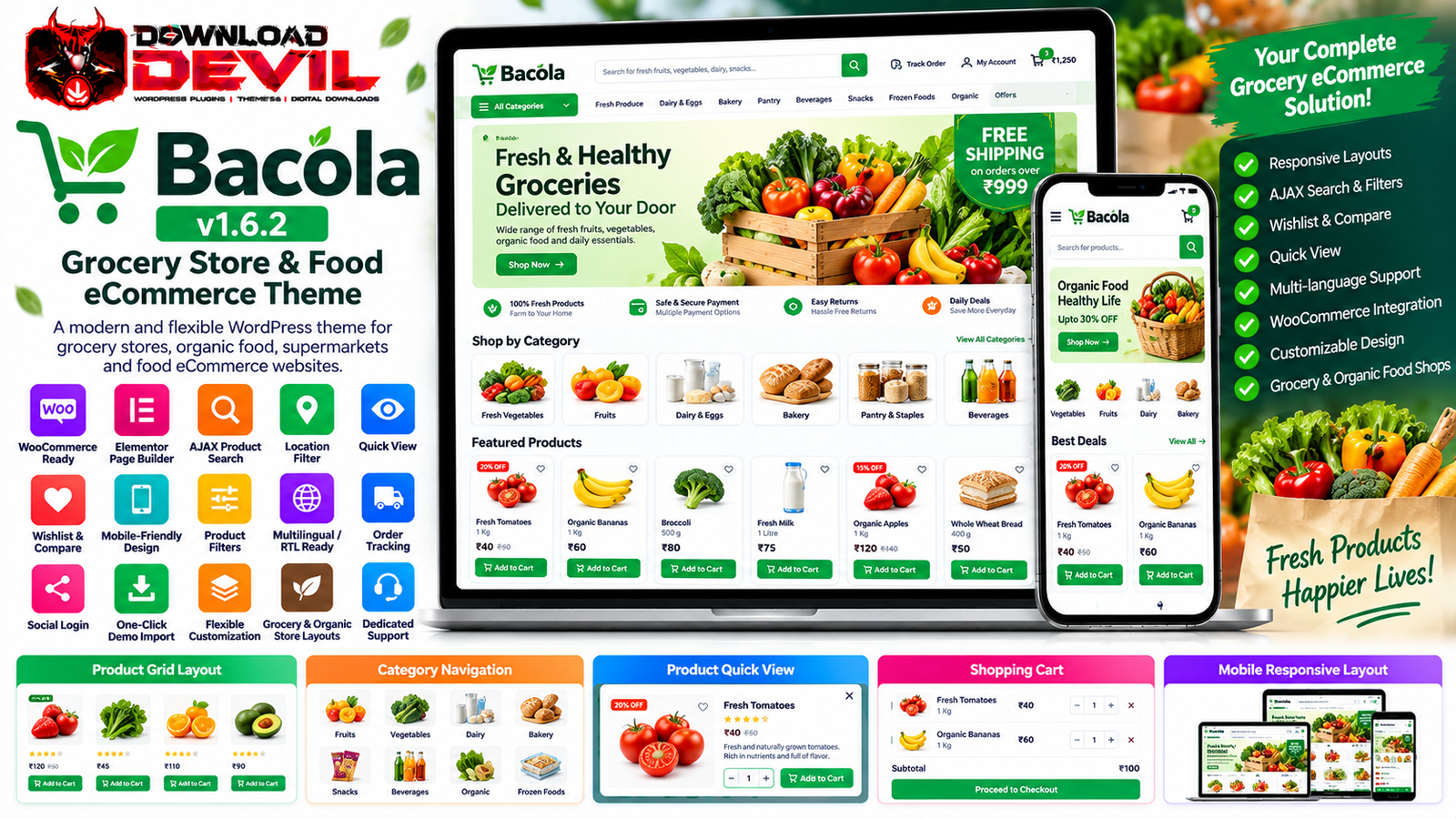 Bacola v1.6.2 Grocery Store and Food eCommerce Theme