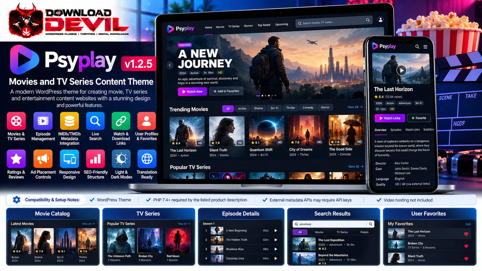 Psyplay v1.2.5 Movies and TV Series Content Theme