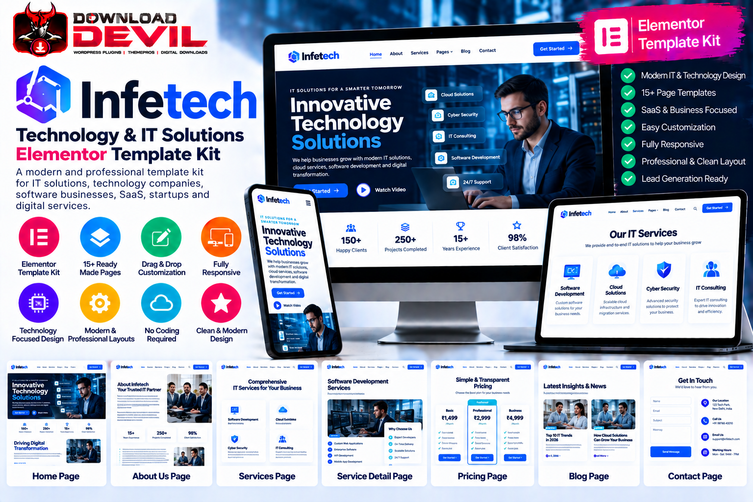 Infetech Technology & IT Solutions Elementor Template Kit