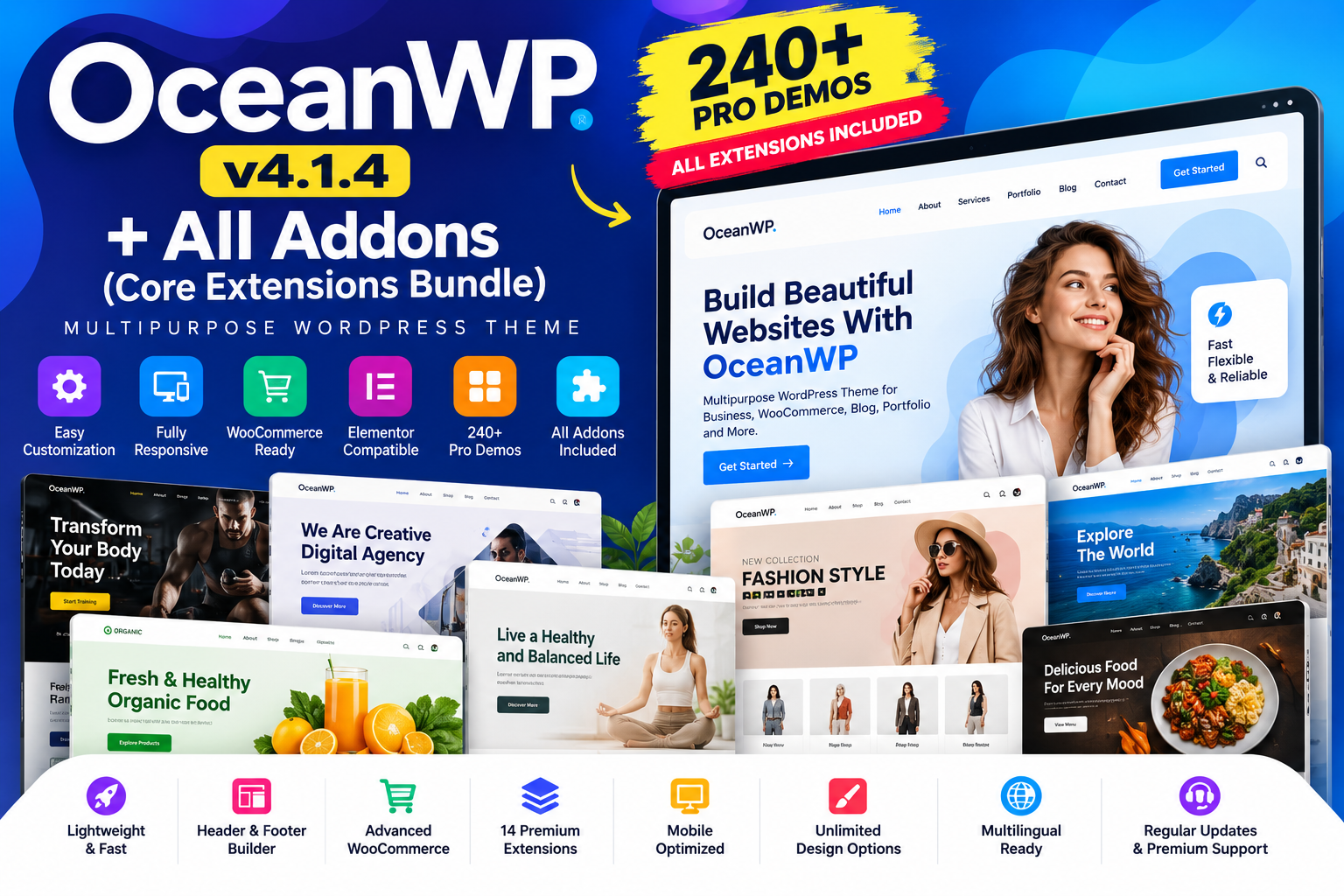 OceanWP Theme v4.1.4 + All Addons (Core Extensions Bundle)