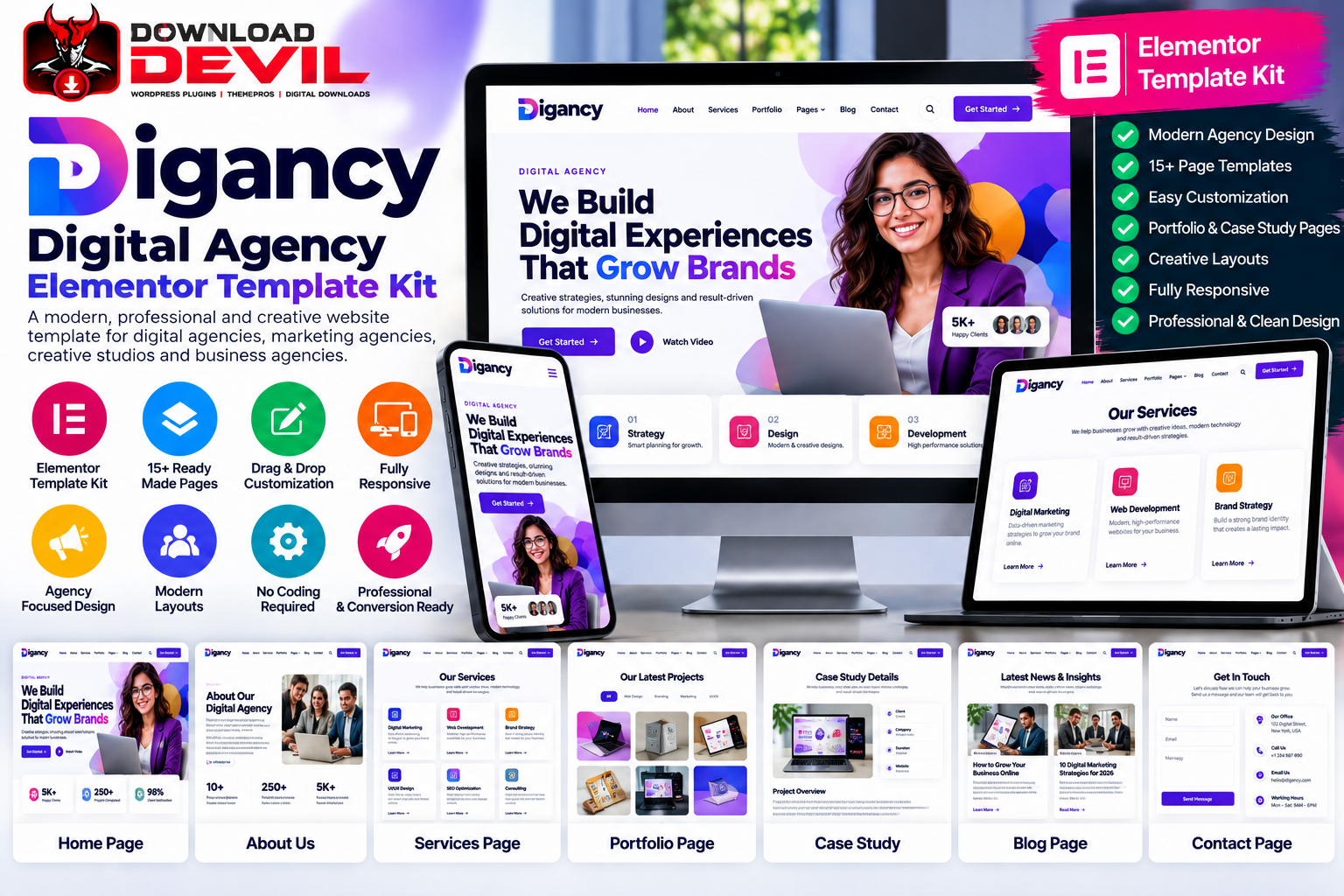 Digancy Digital Agency Elementor Template Kit