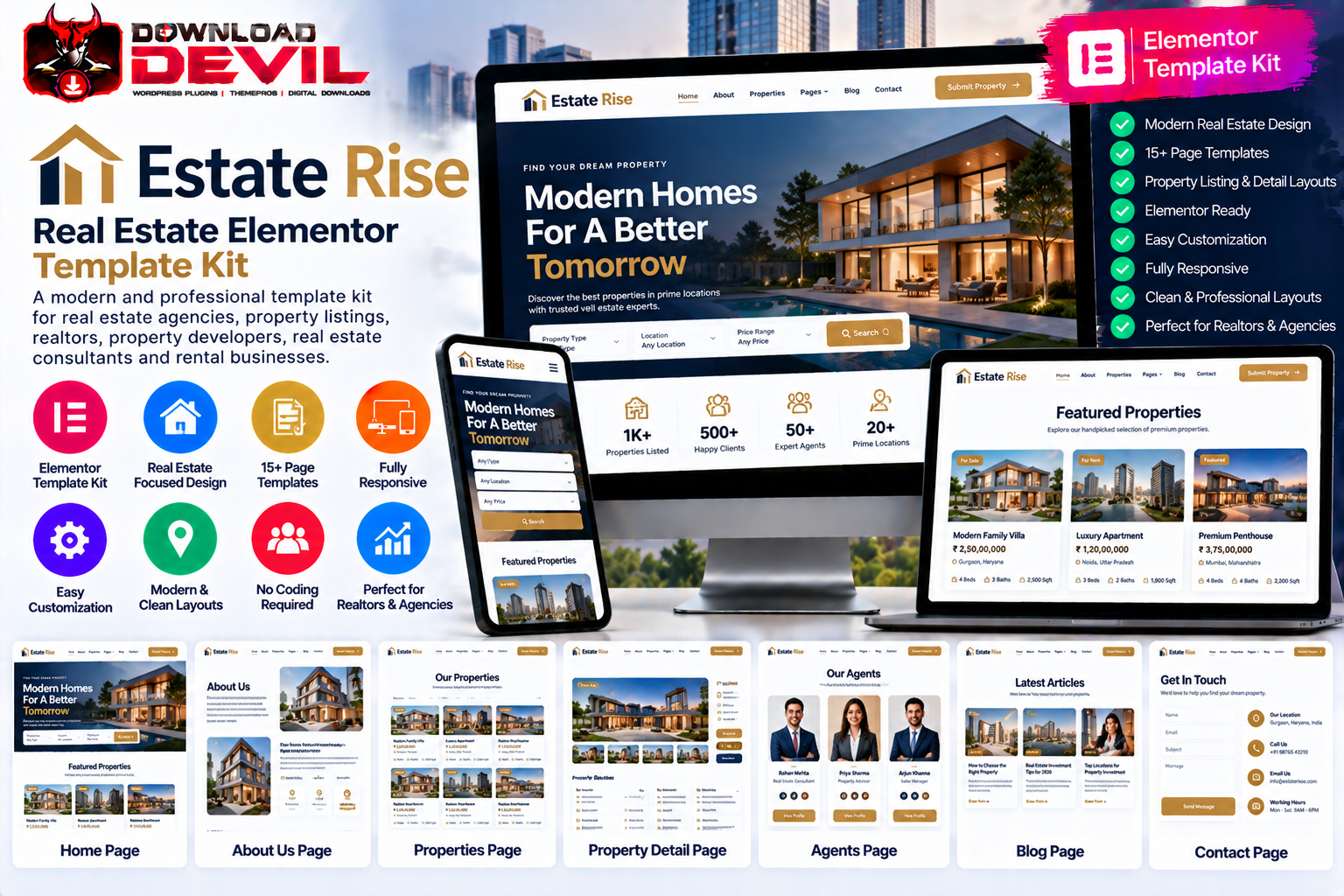 Estate Rise Real Estate Elementor Template Kit