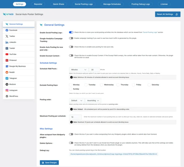 Social Auto Poster v5.3.8 – WordPress Scheduler & Marketing Plugin