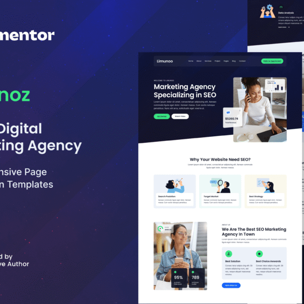 Digital Marketing & SEO Agency Elementor Template Kit