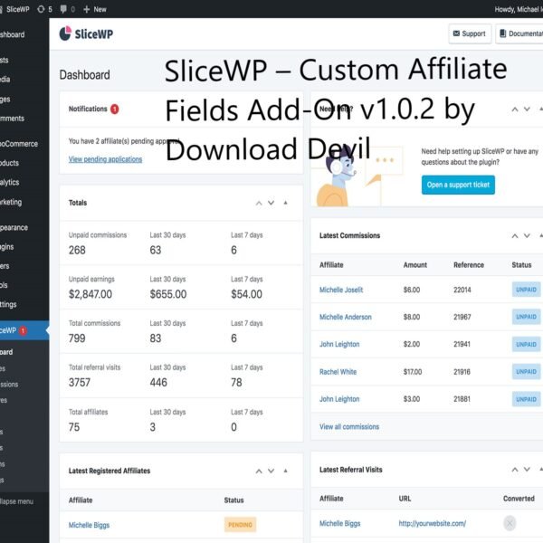 SliceWP – Custom Affiliate Fields Add-On v1.0.2 by Download Devil