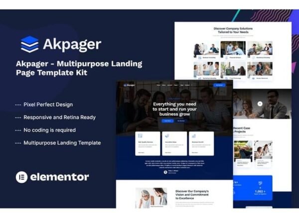 Akpager – Multipurpose Landing Page Template Kit