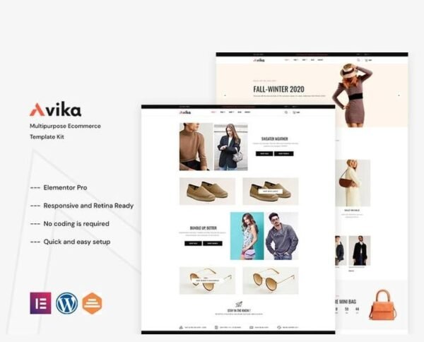 Avika – Multipurpose eCommerce Elementor Pro Template Kit