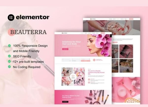 Beauterra – Makeup Artist & Beauty Salon Elementor Pro Template Kit
