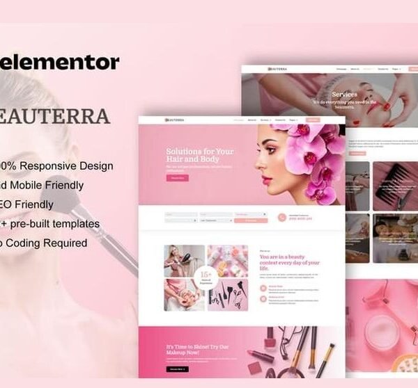 Beauterra – Makeup Artist & Beauty Salon Elementor Pro Template Kit