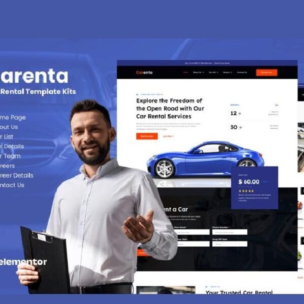 Carenta – Car Rental Business Elementor Template Kits