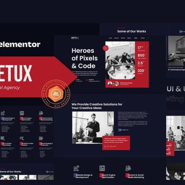Getux – Modern Digital Agency Elementor Template Kit