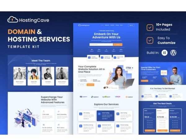 Hostingcave – Web Hosting Services Elementor Template Kit