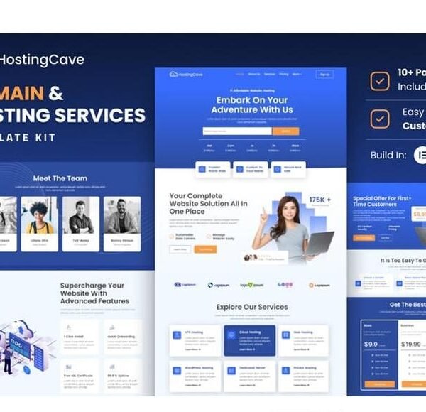 Hostingcave – Web Hosting Services Elementor Template Kit