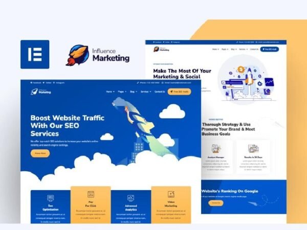 Influence Marketing – SEO & Digital Agency Elementor Pro Template Kit