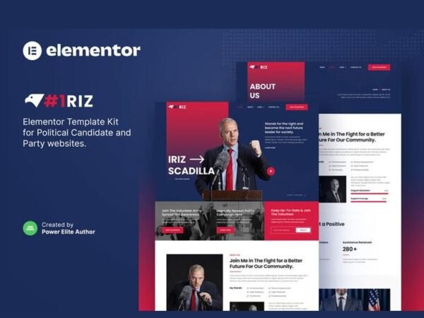 Iriz – Political Candidate & Party Elementor Template Kit