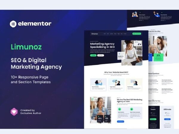 Limunoz – Digital Marketing & SEO Agency Elementor Template Kit Download