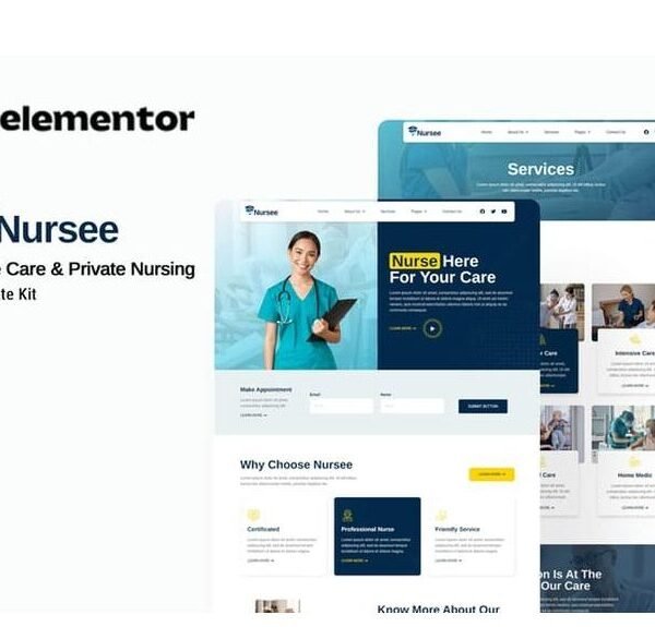 Nursee – Homecare & Private Nursing Elementor Template Kit