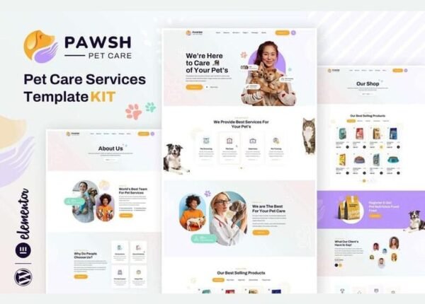 Pawsh – Pet Care & Shop Elementor Template Kit