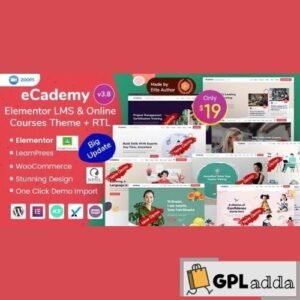 eCademy v6.1 - Elementor LMS & Online Courses Theme - GPL Adda