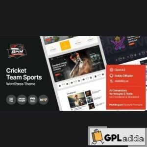 Spin v1.0 - Cricket Team Sports WordPress Theme + AI - GPL Adda